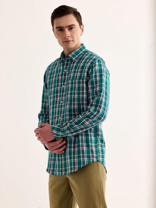 Green Checked Linen Shirt