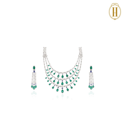 Legacy Emerald Drops Layered Necklace Set