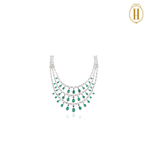 Legacy Emerald Drops Layered Necklace Set