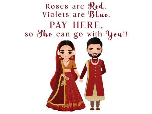 FUN DESI WEDDING SIGNS/ DESI INDIAN WEDDING/ HINDU WEDDING RASAM SIGNS