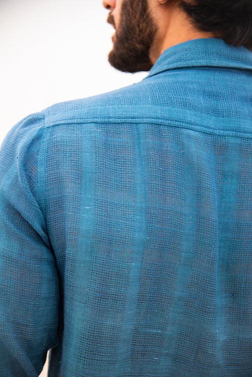 Aqua Breeze Handwoven Cotton Shirt