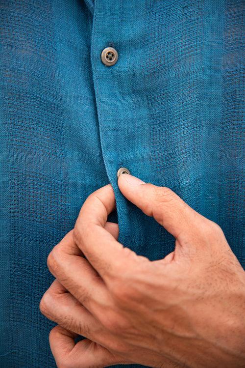 Aqua Breeze Handwoven Cotton Shirt