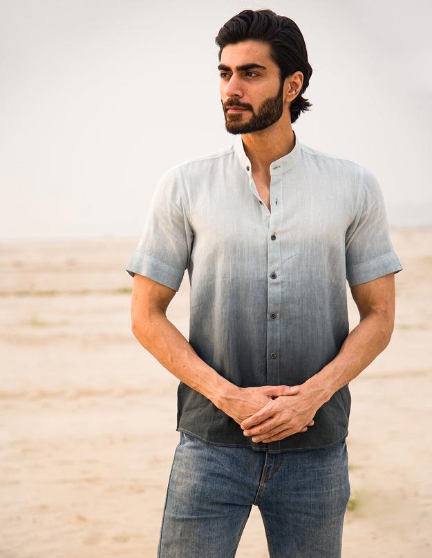 Cerulean Thread handwoven Linen Shirt