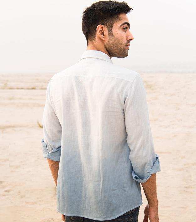 Oceanic Breeze Handwoven Linen Cotton Shirt