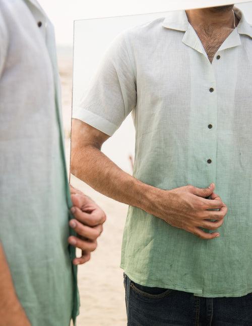 Verdant Meadow Handwoven Linen Cotton Shirt