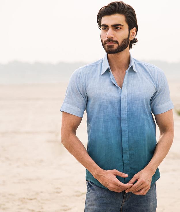 Azure Horizon Handwoven Linen Shirt