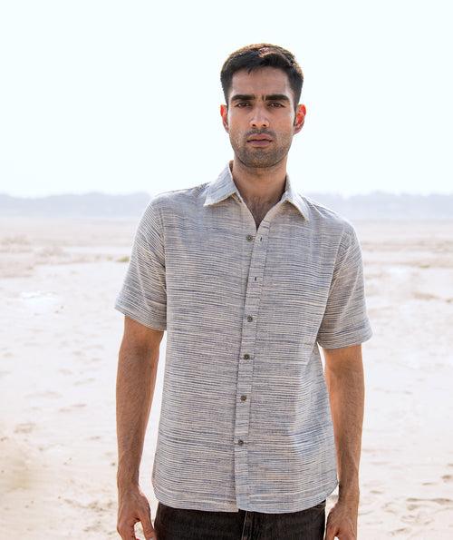 Misty Morning Handwoven Cotton Shirt