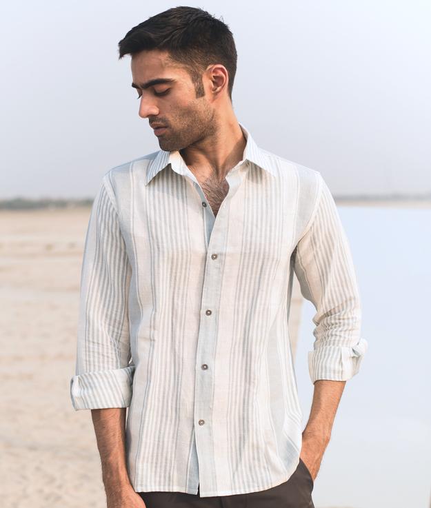 Whispering Birch HandwovenLinen Shirt