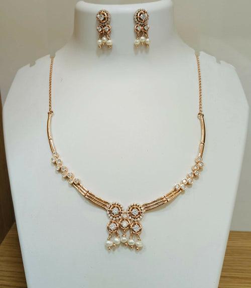 925 Silver Rose Gold Necklace