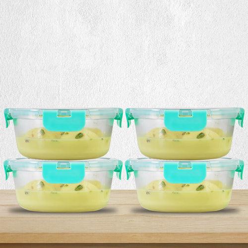 635ml x 4 Allo FoodSafe Microwave Oven Safe Glass Container with Break Free Detachable Lock