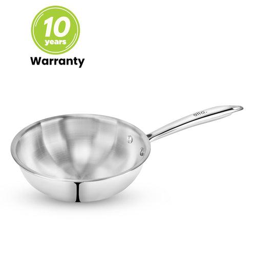 2L Allo CookSafe TriPly Wok | Stainless Steel | Induction Friendly | 22cm