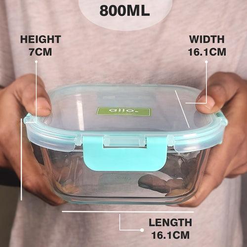 800ml Allo FoodSafe Microwave Oven Safe Glass Container with Break Free Detachable Lock