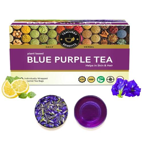 Blue Purple Tea – Premium Butterfly Pea Flower Tea with Lemon for Boosting Immunity, Skin Health, and Cognitive Function