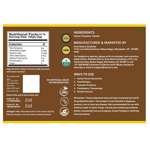 Organic Ceylon Cinnamon Powder - Helps in  Blood Sugar Control, Digestive Health, Anti-Inflammatory & Antioxidant Support