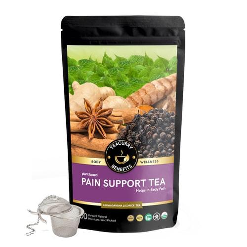 Pain Support Tea - Pain Relief Natural Tea For Pain, Headaches, Joint Pain, Inflammation & Muscle Cramps