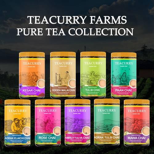 Flavored Tea Combo of 7 Chai - Masala, Cardamom, Tandoori, Paan, Chocolate, Vanilla, Rose Chai (100 Grams Each)