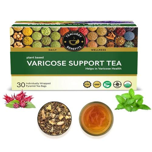 Varicose Support Tea - Helps in Varicose Veins Relief - Blue Purple Bulges known as Vericose Veins