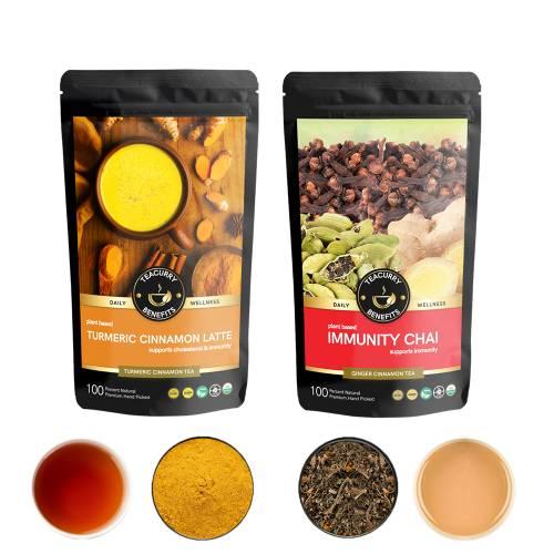 Immunity Booster Combo - Turmeric Cinnamon Latte (50 Grams) & Immunity Booster Chai (100 Grams)