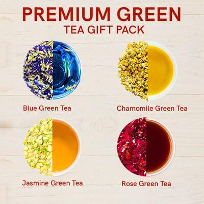 Premium Green Gift Box - Tea Gift Set (16 Tea Bags)