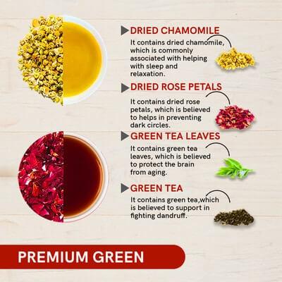 Premium Green Gift Box - Tea Gift Set (16 Tea Bags)