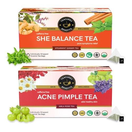 PCOS PCOD Acne Pimple Tea  Combo Pack For Women