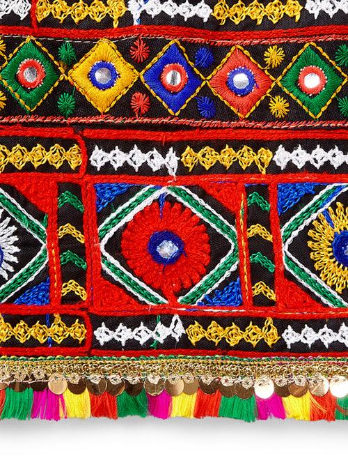 Banjara India Kutchi Emboidered Black Girls Chaniya Choli with Dupatta (CC-DMND) - Blue