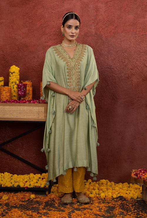 Pista Green Rooh Kaftan Set