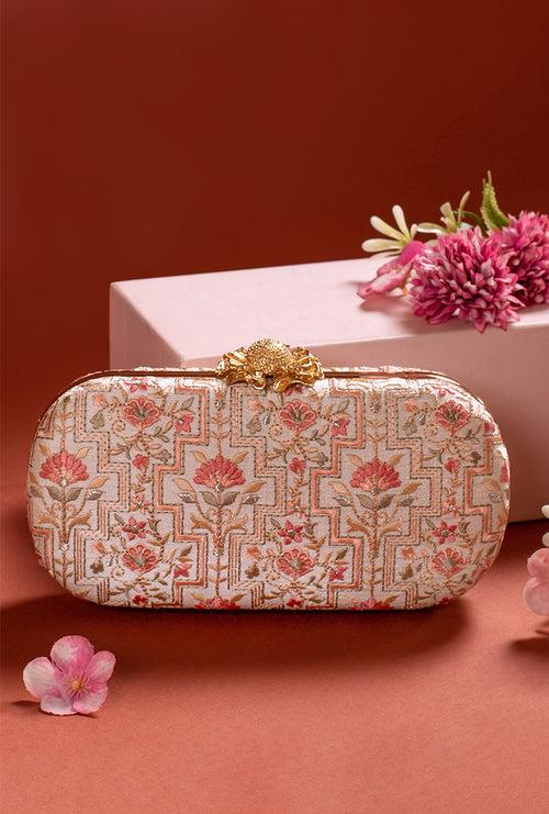 Ivory Mogra Capsule Clutch