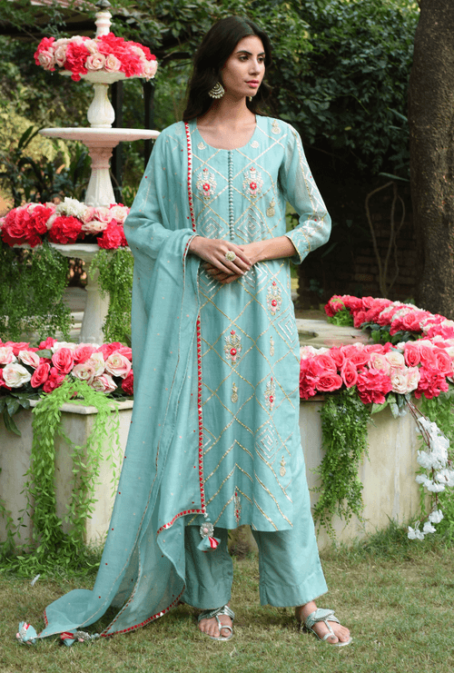 Aqua Barfi Kurta Set