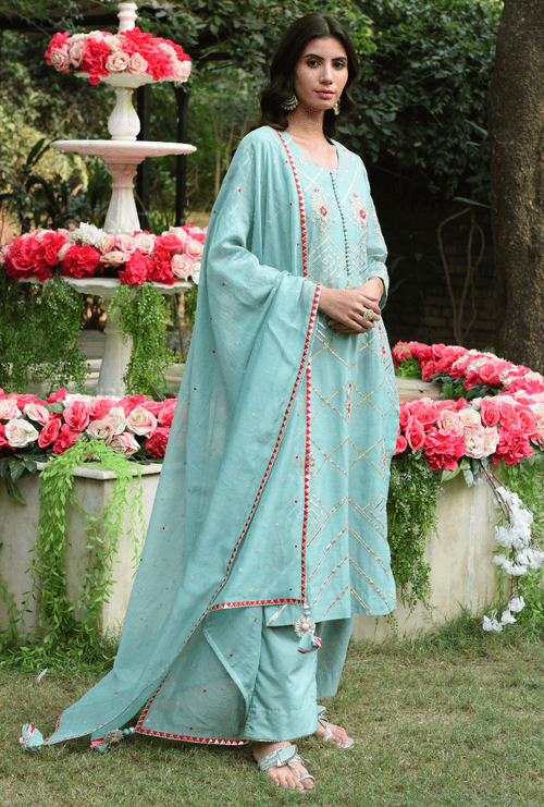 Aqua Barfi Kurta Set