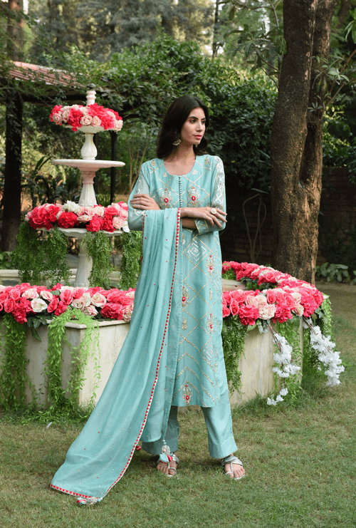 Aqua Barfi Kurta Set