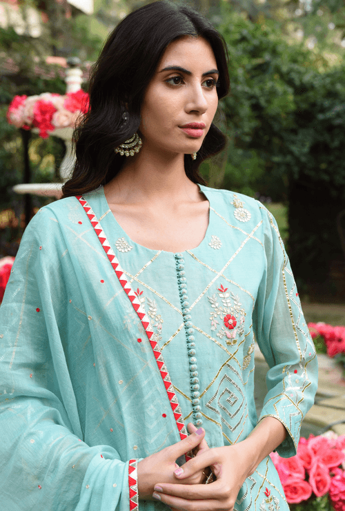 Aqua Barfi Kurta Set