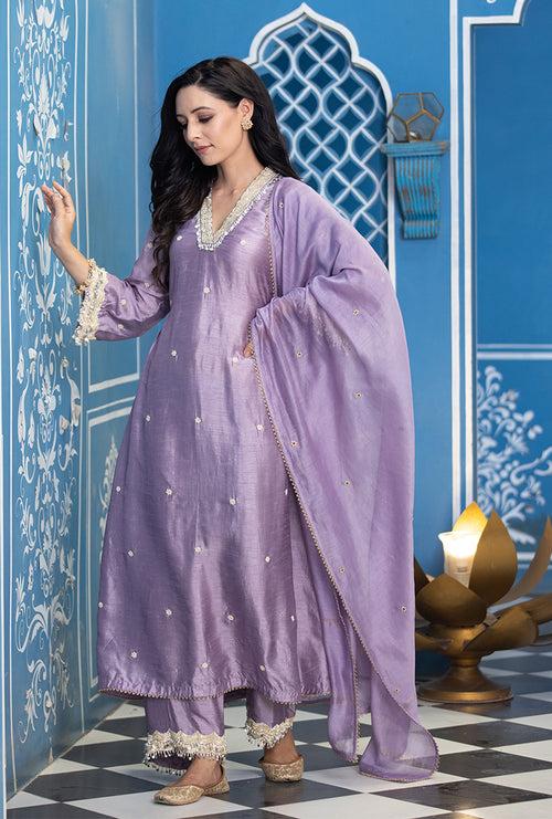 Lavender Overlap Ameera Kurta Set