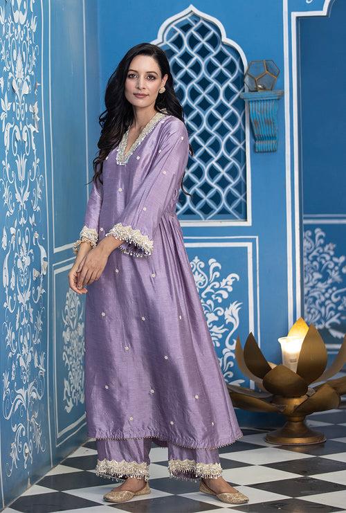 Lavender Overlap Ameera Kurta Set