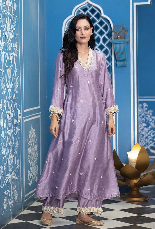 Lavender Overlap Ameera Kurta Set