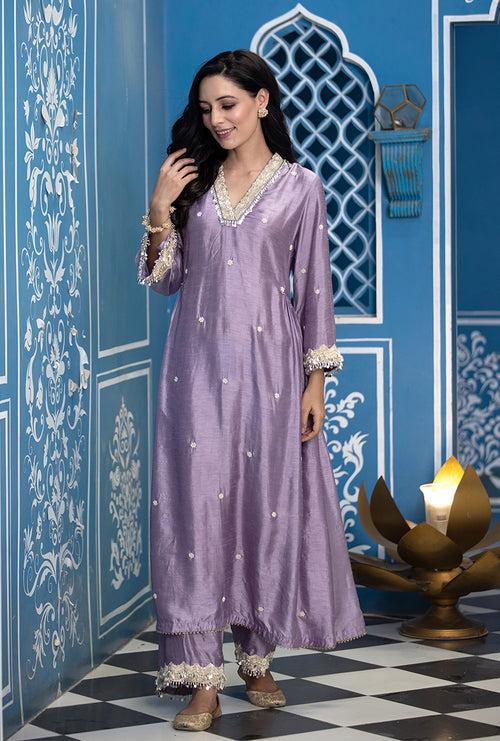 Lavender Overlap Ameera Kurta Set