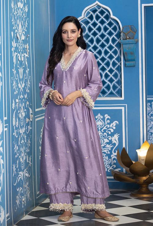 Lavender Overlap Ameera Kurta Set