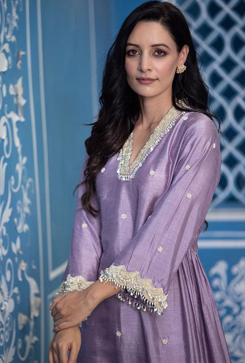 Lavender Overlap Ameera Kurta Set