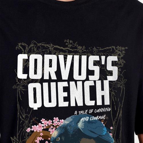 Corvus's Quench Black Oversized Black Half Sleeve Summer Wear T-shirt