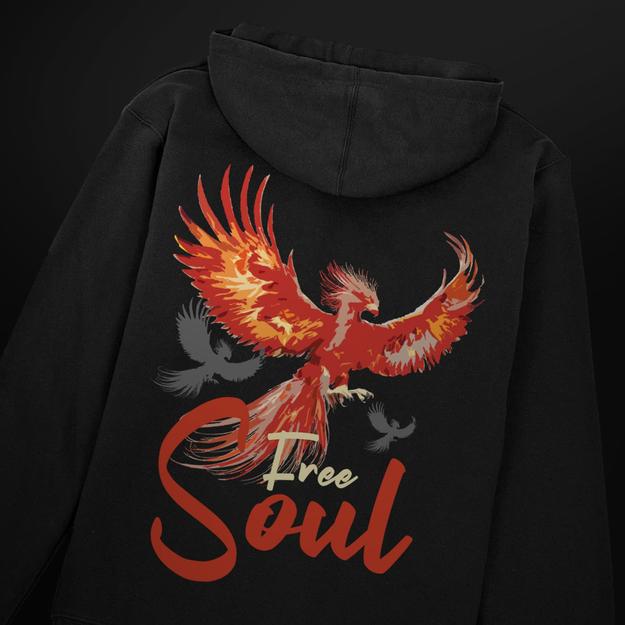 FREE SOUL Black Winter Wear Full Sleeve Hoodie