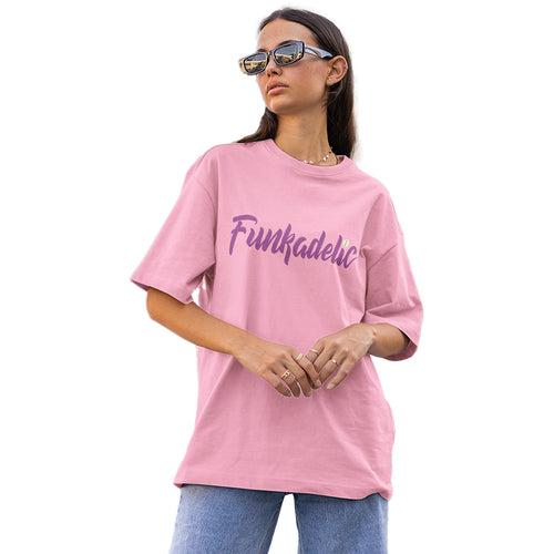 Funkadelic oversized roundneck  pastel pink t-shirt for women