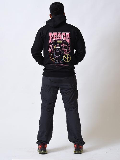 Peace Casual Winter Wear Graphic Printed Hoodie For men's