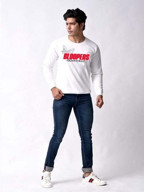 Bloopers White  Winter Wear Full Sleeve Sweatshirt