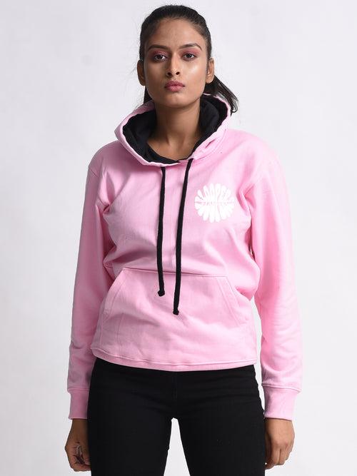 Bloopers Cowboy Pink Trendy Winter Wear Printed hoodie For Women