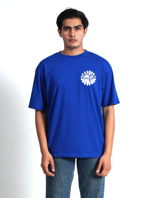 Bloopers Blue Oversized Printed Tshirt For Men