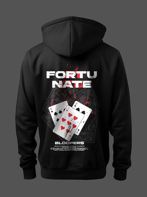 Fortunate Black Printed Hoodie For Men