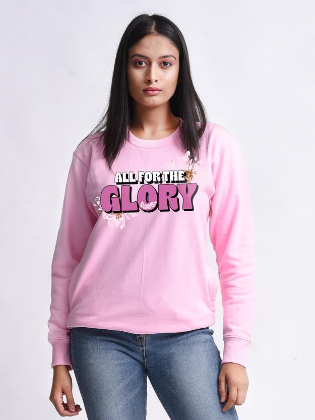 Glory Women Casual Pink Sweatshirt