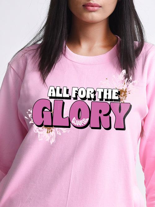 Glory Women Casual Pink Sweatshirt