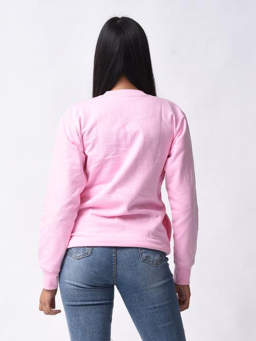 Glory Women Casual Pink Sweatshirt