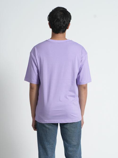 Lavender Love Your Self Graphic Printed  Oversized Trendy T-shirt For Men